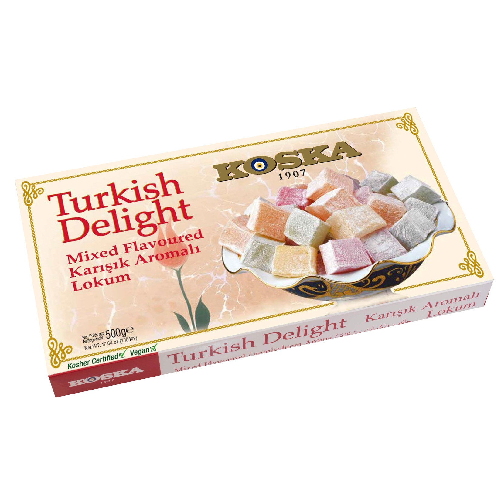 Koska Turkish Delight Mix Fruit Flavored 500g (Halal&Vegan)