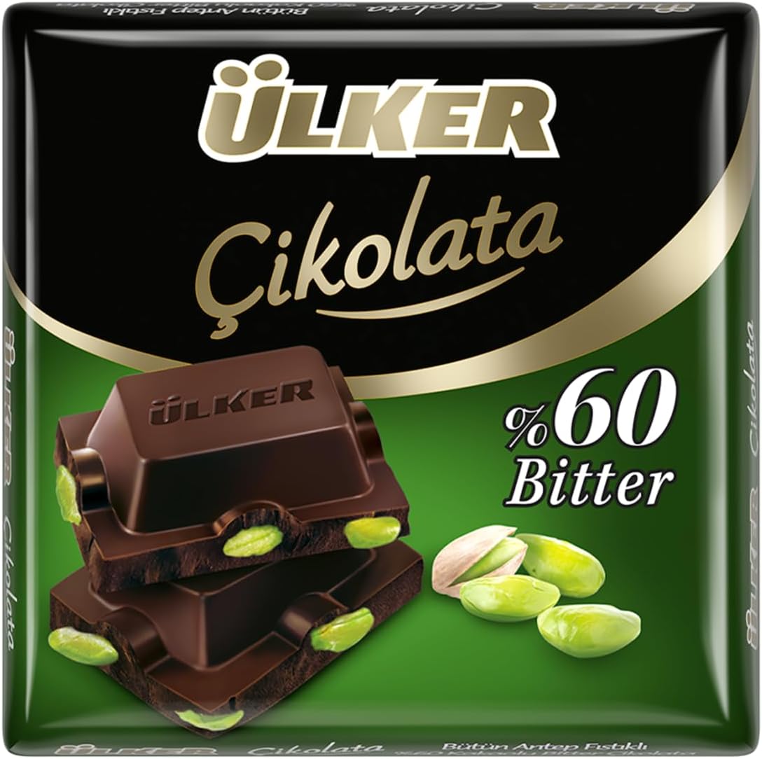 Ulker %60 Bitter Chocolate w/Pistachio 70g