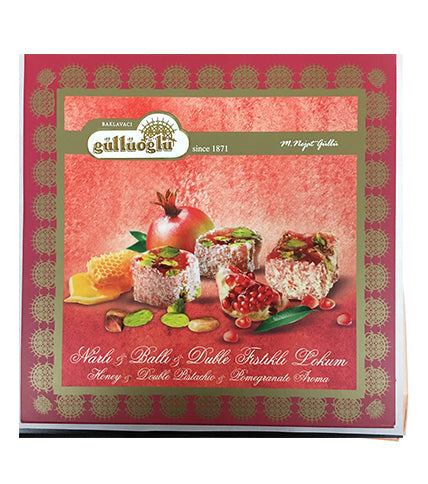 Gulluoglu Turkish Delight with Honey&Pomegranate&Pistachio - 400g